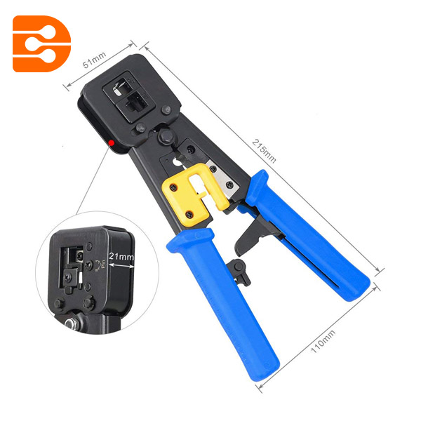 RJ11 & RJ45 Feedthrough Modular Connector Crimp Tool