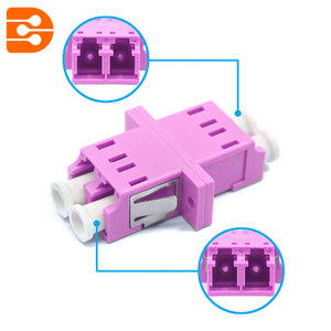 LC/PC OM4 Multimode Duplex Adapter with Flange