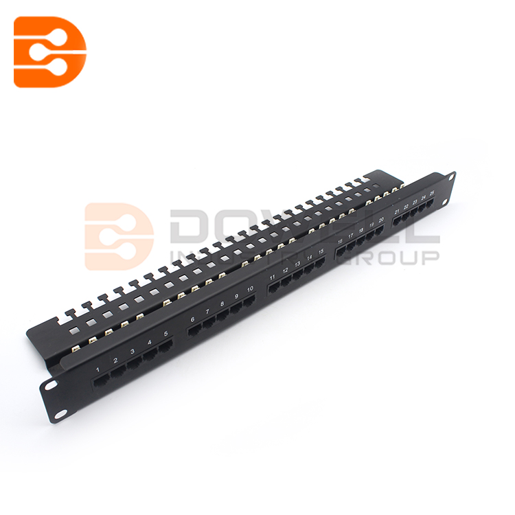 Navepoint 25-Port Cat3 Voice Phone Patch Panel Black