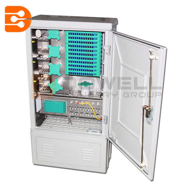 144 Core Outdoor FTTH Waterproof Material Optical Fiber Cross Connect Cabinet