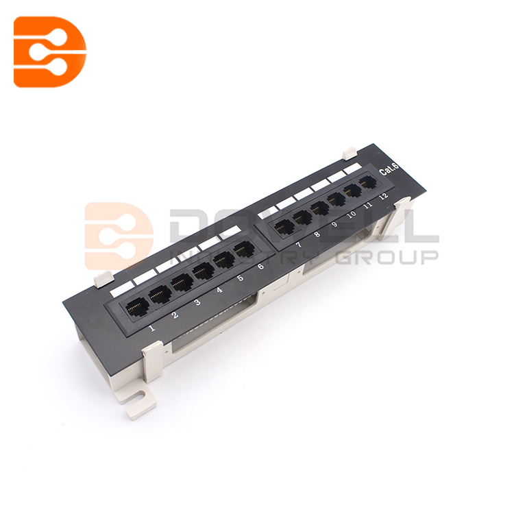 12-Port Cat6 Wall-mount Patch Panel