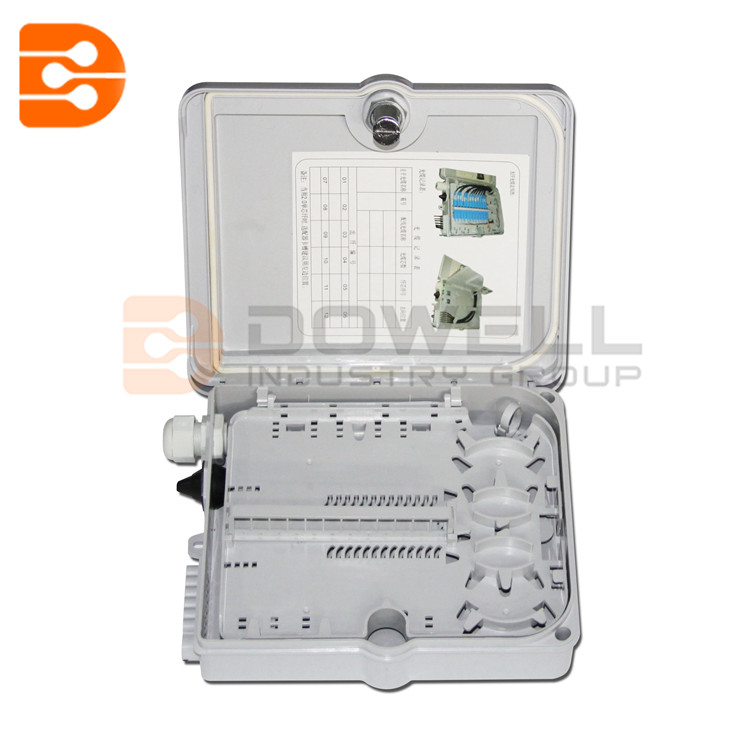 DW-1209 FTTB 12 Cores Fiber Optic Distribution Box , Plastic FTTH Fiber Optic Cable Termination Box