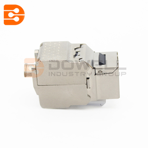 Metal 10G shielded CAT6A RJ45 180 degree tool-less data keystone jack module